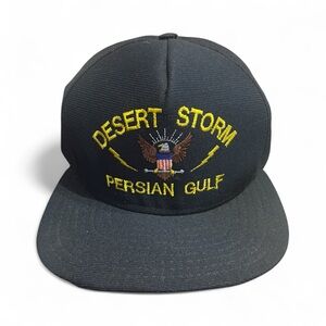 Desert Storm Persian Gulf Vintage Black Cap Size Medium Large adjustable